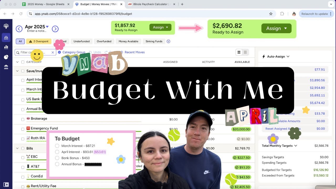 YNAB Budget With Me | April 11, 2025 Paycheck | A pay raise & a pay cut?!