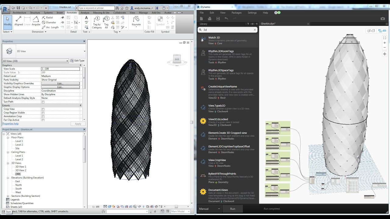 Dynamo / Revit Tutorial - The Gherkin