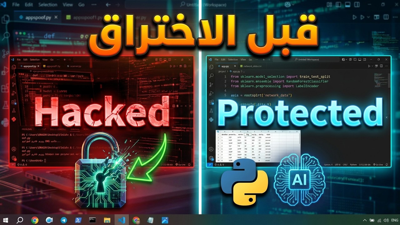 كشف هجمات على الشبكة قبل الاختراق | بايثون و AI الذكاءالاصطناعي 💻🔥
