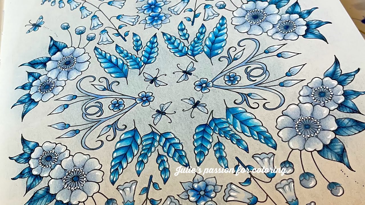 💙Small Victories by Johanna Basford ✏️prismacolor pencils - easy coloring tutorial
