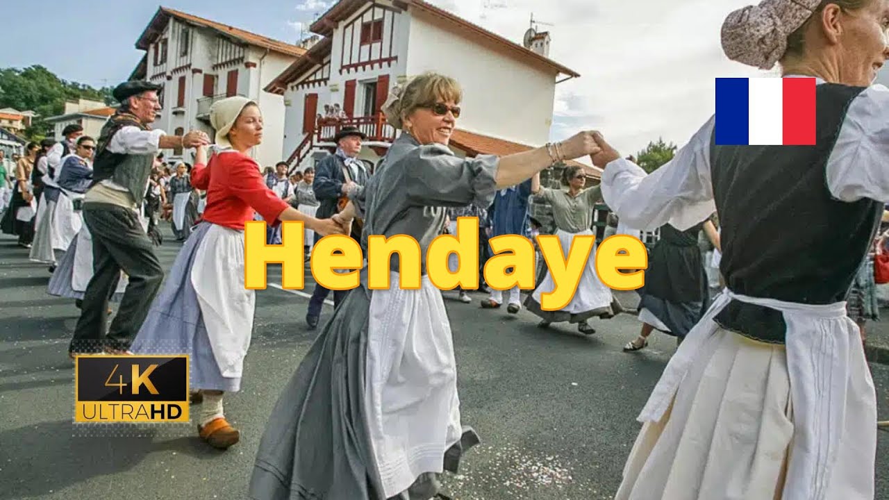 Hendaye 🇫🇷 France [4K] Walking Tour |Old Town | The Basque Festival | Culture.