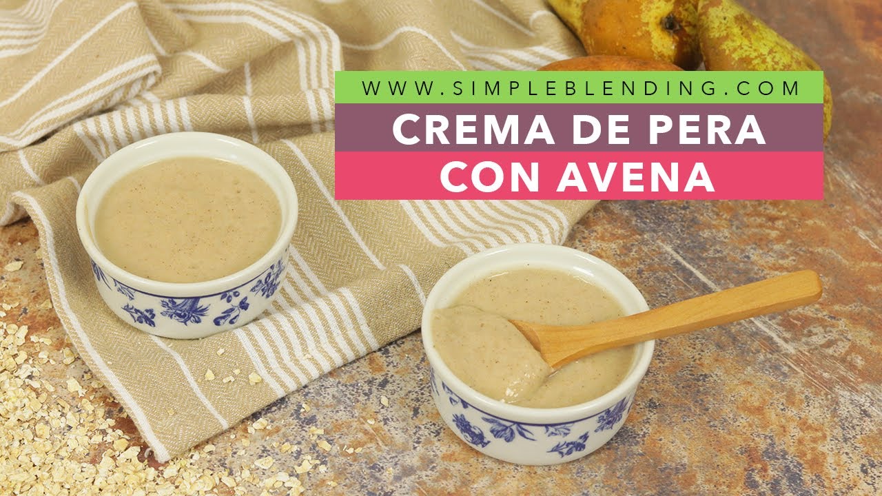 CREMA DE PERA CON AVENA | Receta de cremoso de pera | Postre de pera saludable