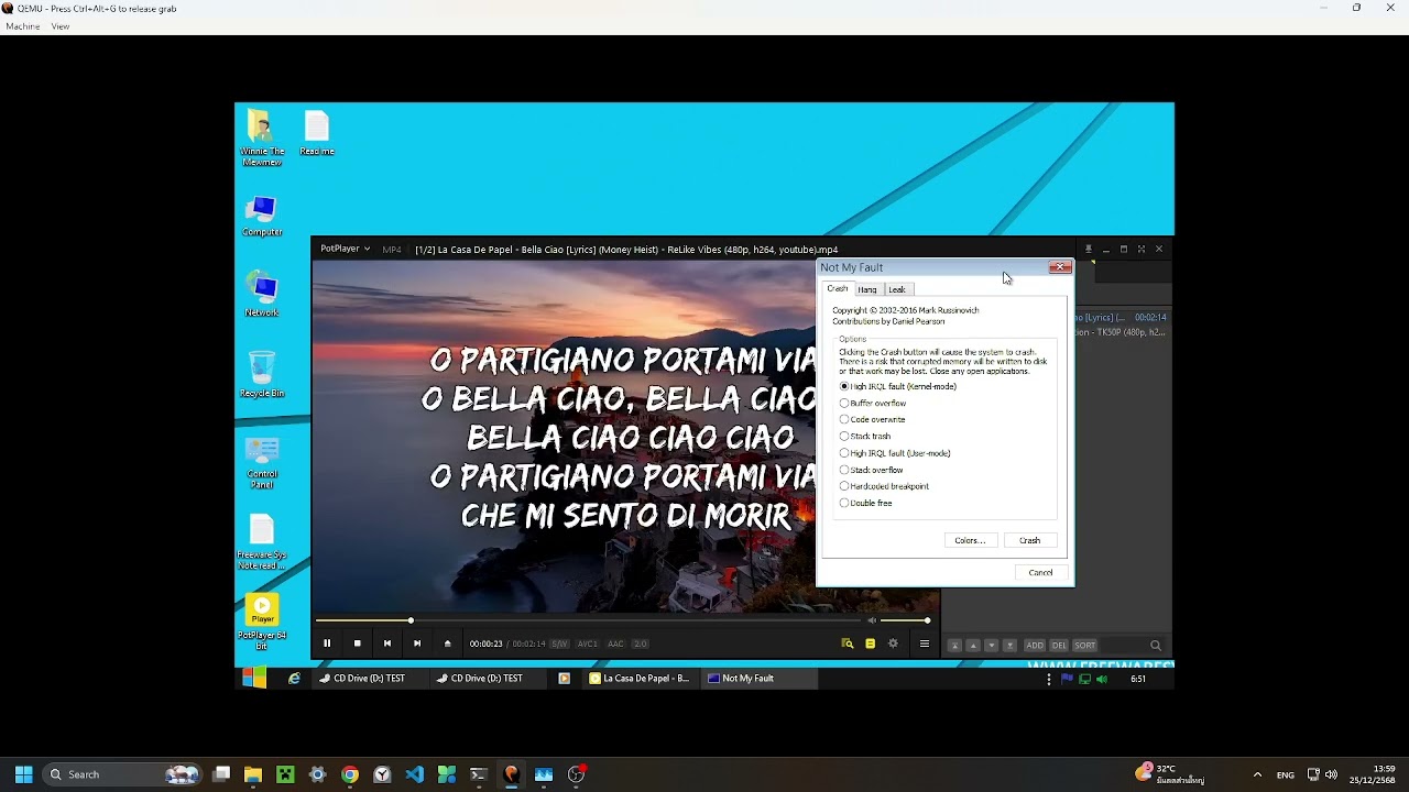 Bella Ciao Has BSOD in QEMU