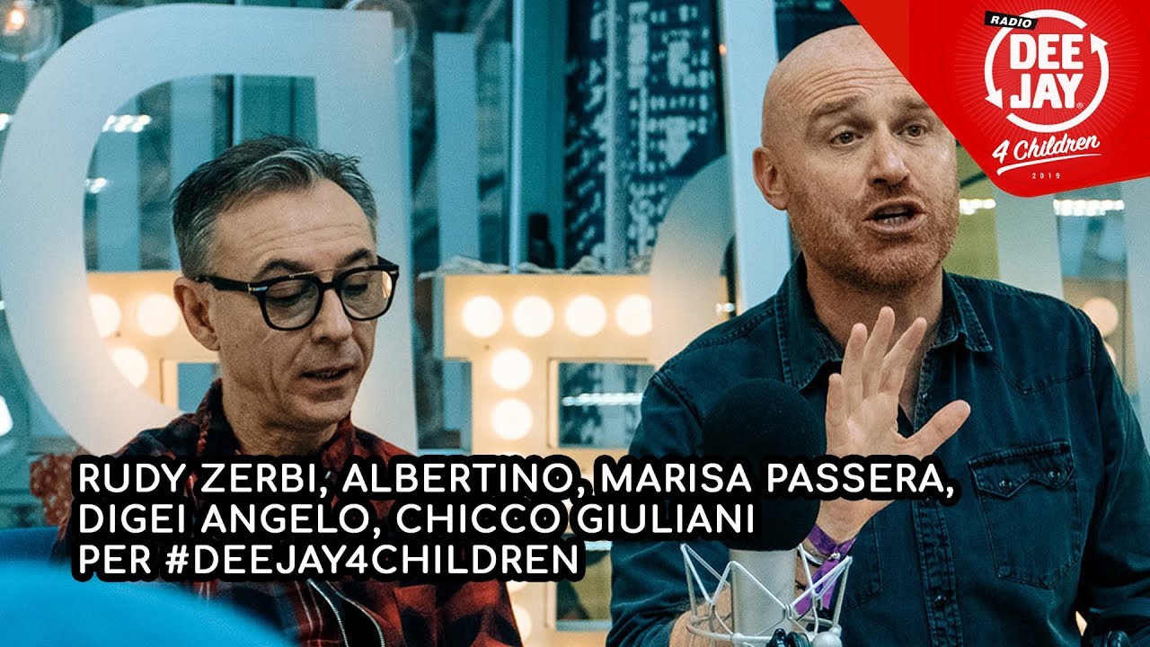 Rudy Zerbi, Albertino, Marisa Passera, Digei Angelo, Chicco Giuliani in diretta per #Deejay4Children
