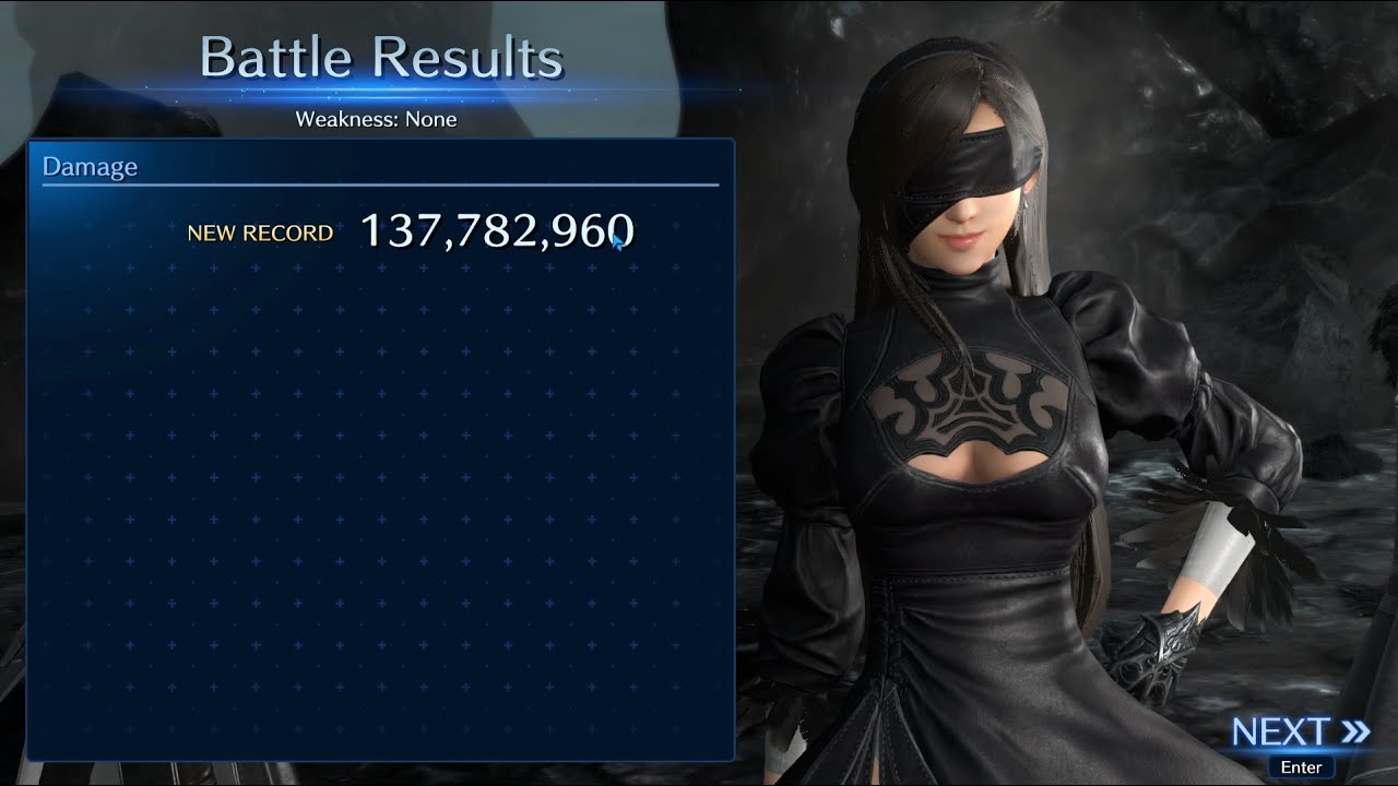 FF7EC Max Damage Challenge No Weakness (Tifa, Yuffie, Lucia): 137 million