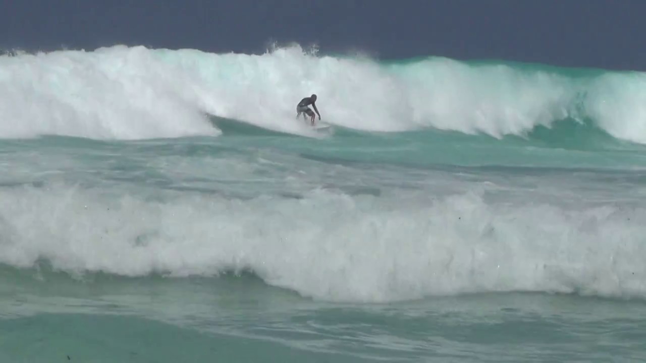 Surfing Seychellen, La Digue, Grande Anse, August 2017