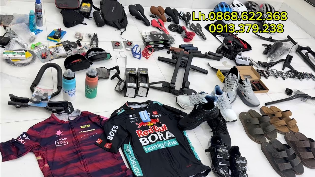 Giảm 80% phụ kiện xe đạp Nhật-Yên full carbon S.works-Má phanh Đức-Mũ Trek-Bedan kèm chân chống