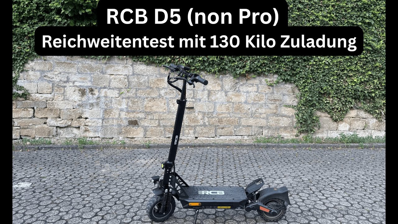 RCB D5 (non Pro - 20,8 AH) - Reichweitentest mit 130 Kilo Zuladung