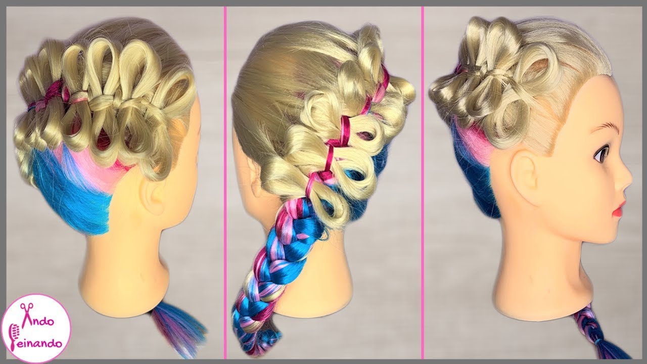 Trenza Con Lazos | Trenza En Diagonal | Moños o Lazos | Peinado Paso a Paso