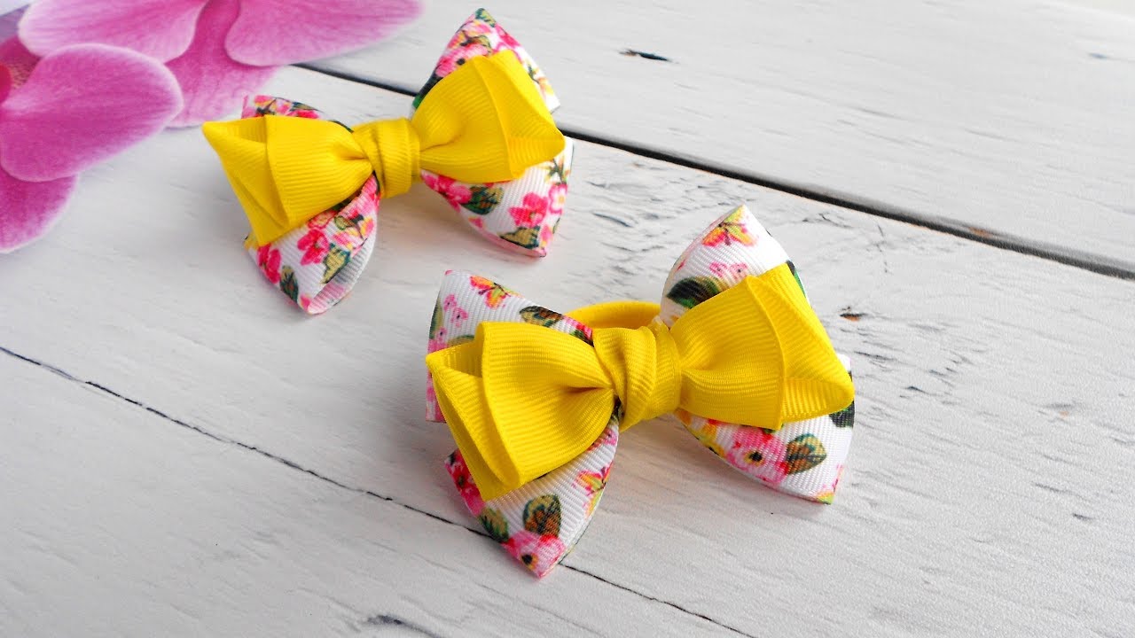 Осенние бантики из лент 🎀 МК Канзаши 🎀 Ribbon bows