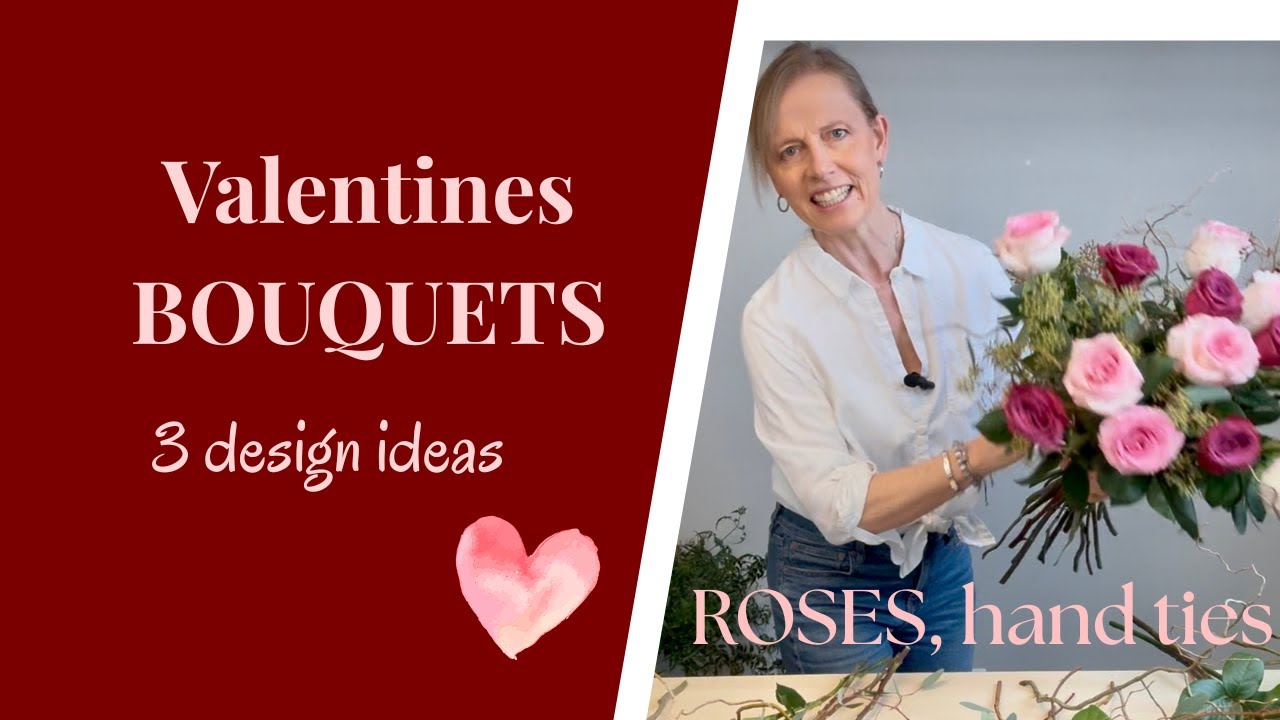 3  Rose Bouquets Ideas. Hand tie for Valentines day .   #valentinesday  #floraldesign#rosebouquet