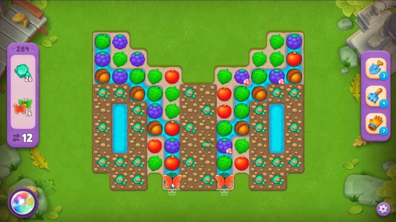 Gardenscapes level 284 - 12 Moves - No Boosters #Bubunka