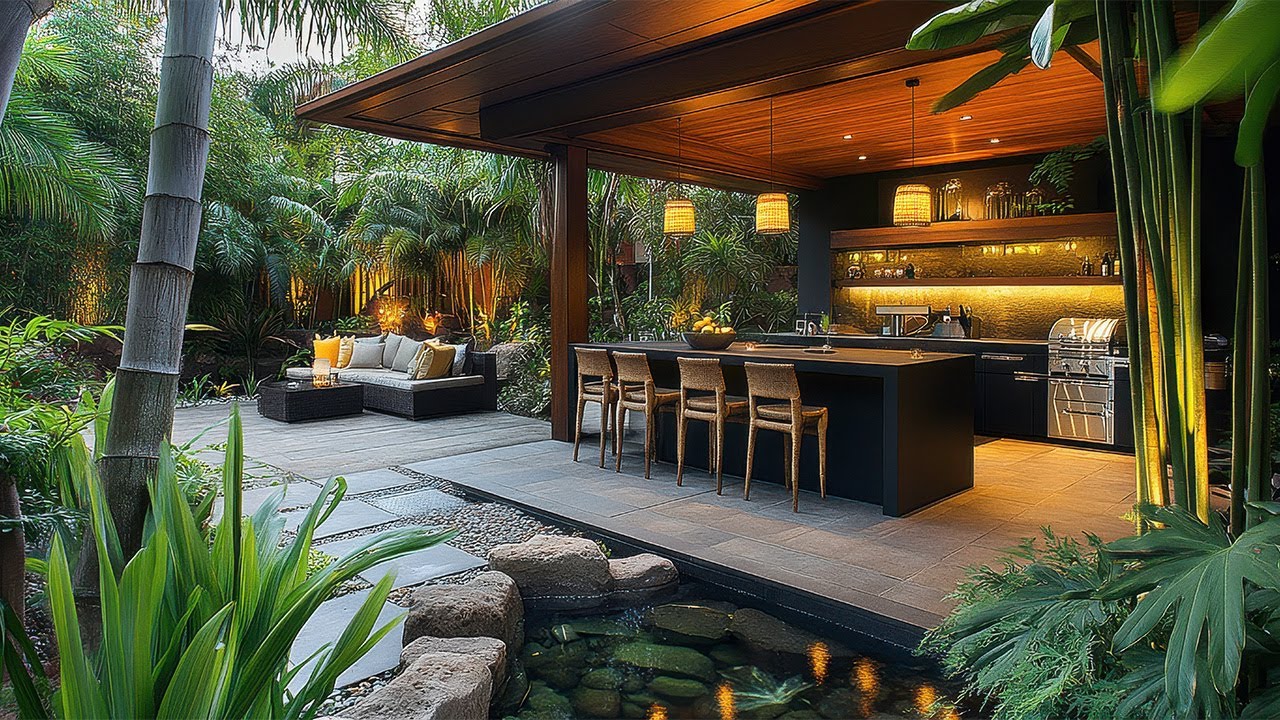 Modern Backyard Patio Ideas with Garden Integration and Open Air Design