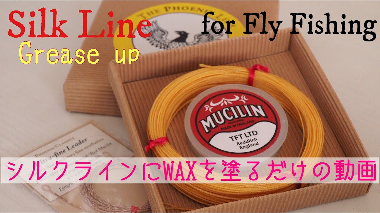 Fly Fishing Silk line greasing with Mucilin waxed up シルクラインにミューシュリンを塗布するだけの動画 フライフィッシングで使うワックスやグリス