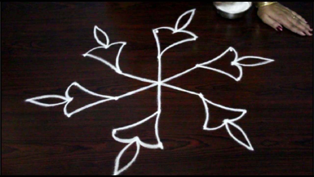 deepam kolam designs with 5x3 dots || 5 dots muggulu designs || easy rangoli designs