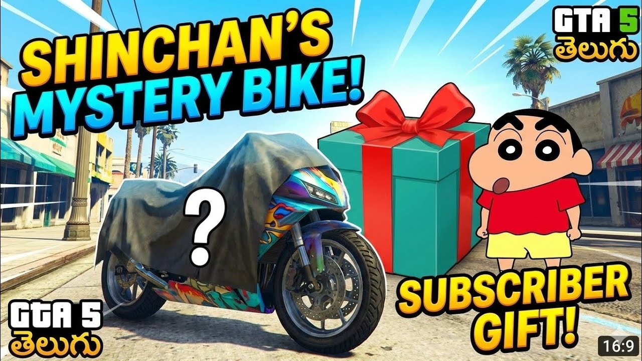 Shinchan's new mystery bike gift from subscribers 😱😱🔥 #shinchangta5 #gta #doremongta5 #gtav#shinchan