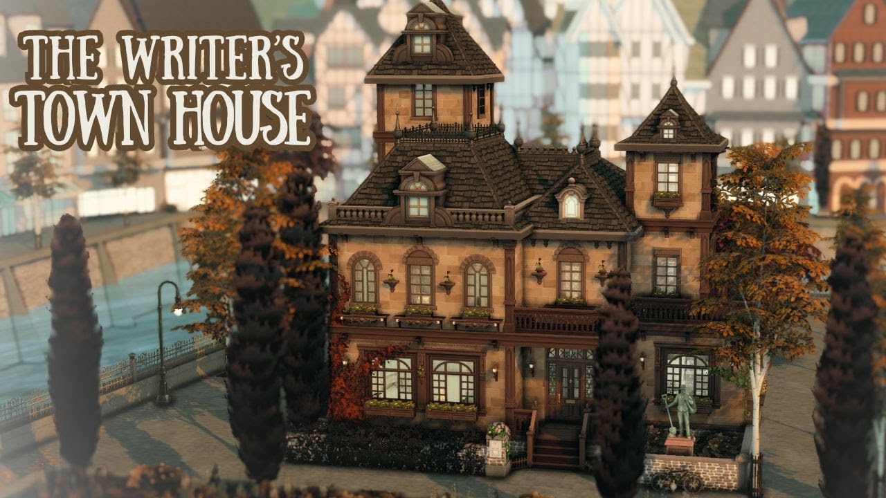 The Writer's Town House 📜🪶 | The Sims 4 | Stop Motion Build [no CC]