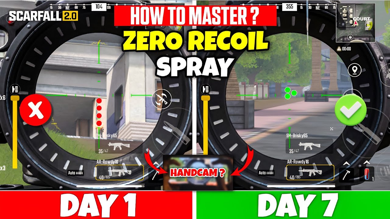 😍 ZERO RECOIL SETTINGS REVEALED 🔥 | SCARFALL 2.0 HANDCAM GAMEPLAY 🎯