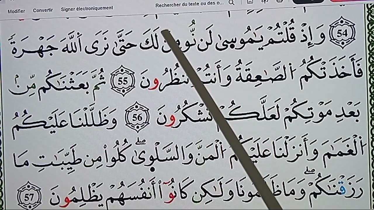 تلاوة ثم تفسير من الاية 49 الى الاية 56 سورة البقرة 