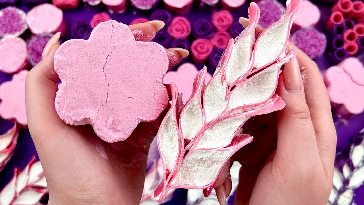 ASMR Crushing soap boxes with starch 🌸 Cutting soap cubes 💜 Baking soda crunchy 💜