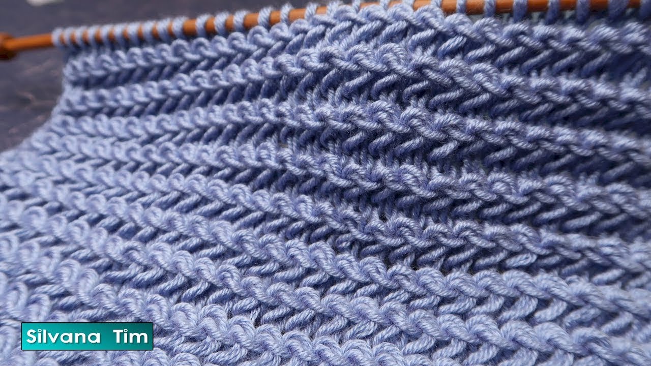 TEJIDO con DOS AGUJAS. PUNTO Lineas Horizontales en Relieve 🧶 Silvana Tim