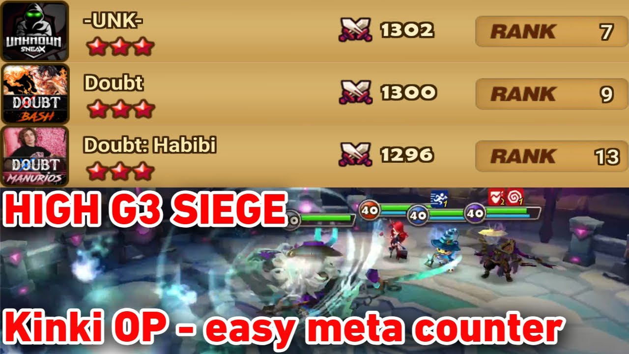 HIGH G3 Siege | -UNK- vs Doubt vs Doubt: Habibi | #summonerswar