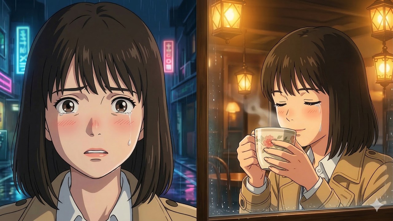 What Happened at a Hidden Alley Cafe on a Day I Wanted to Cry ☔️✨ | Ghibli-Style Healing Animation