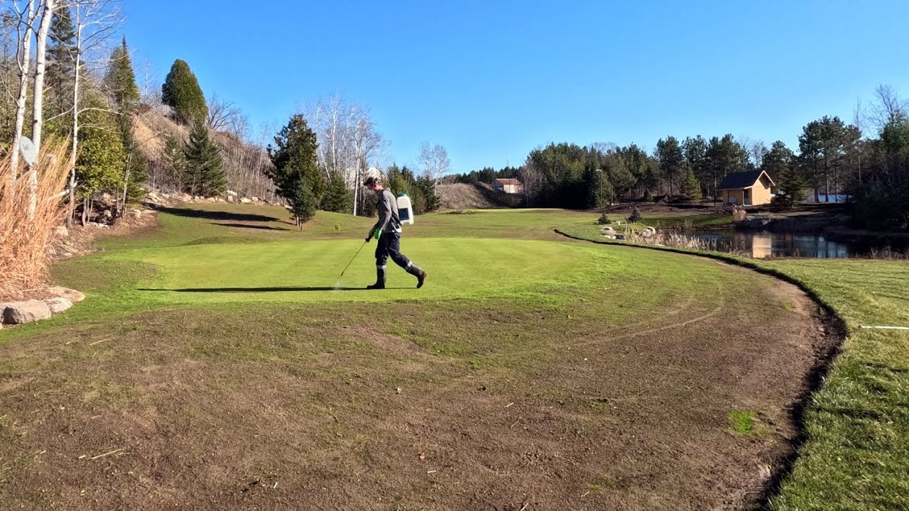 Protecting The Backyard Golf Greens from Winter & Inaugural Sod Mowing