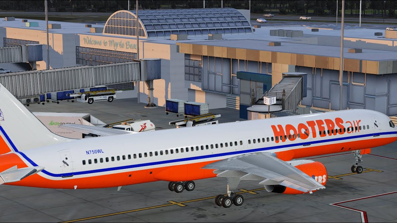 X-Plane 11 - NEW Myrtle Beach Intl by VerticalSimulations - HootersAir 757-200 - MYR to MCO