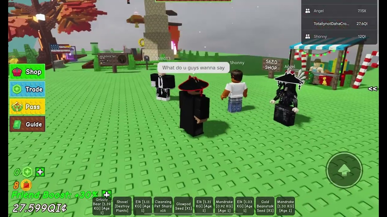 With 4 fans in grow a garden