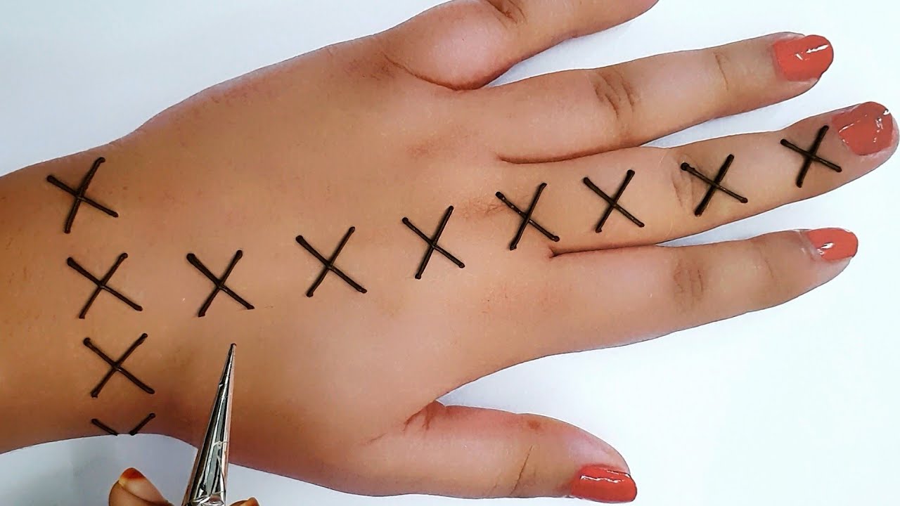 New and easy back hand mehndi design - very easy mehndi trick - आसान मेहंदी डिजाइन