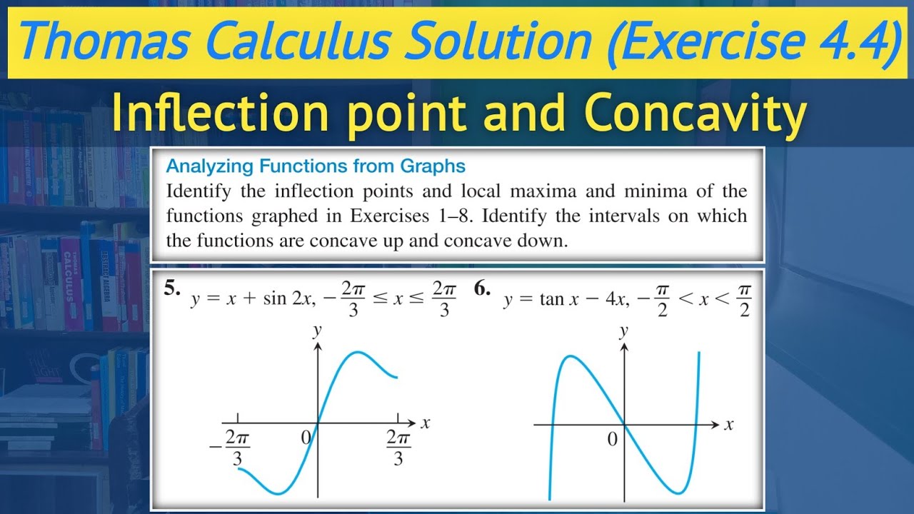 Thomas calculus exercise 4.4 Q5 and Q6 | Concavity and inflection point urdu hindi || Lec 46