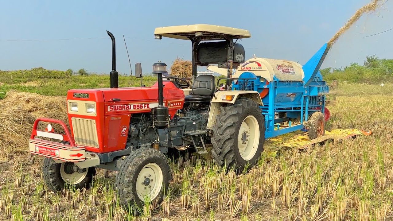 साल की सबसे पहली धान Swaraj 855 Fe with Paddy Thresher इस धान ने तो Swaraj को भी दबा दिया John Deere