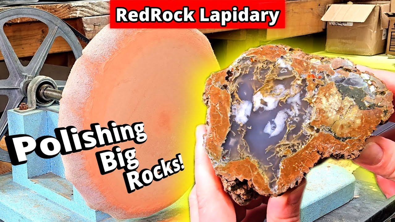 Polishing Big Rocks Part 2! Using A Buffing Wheel! Thundereggs and Moss Agate Lapidary