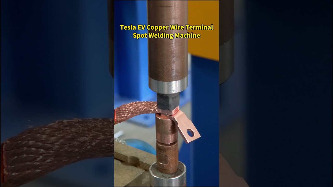 Tesla EV Copper Wire Terminal Spot Welding Machine  #spotweldingmachine #welding #spotwelder