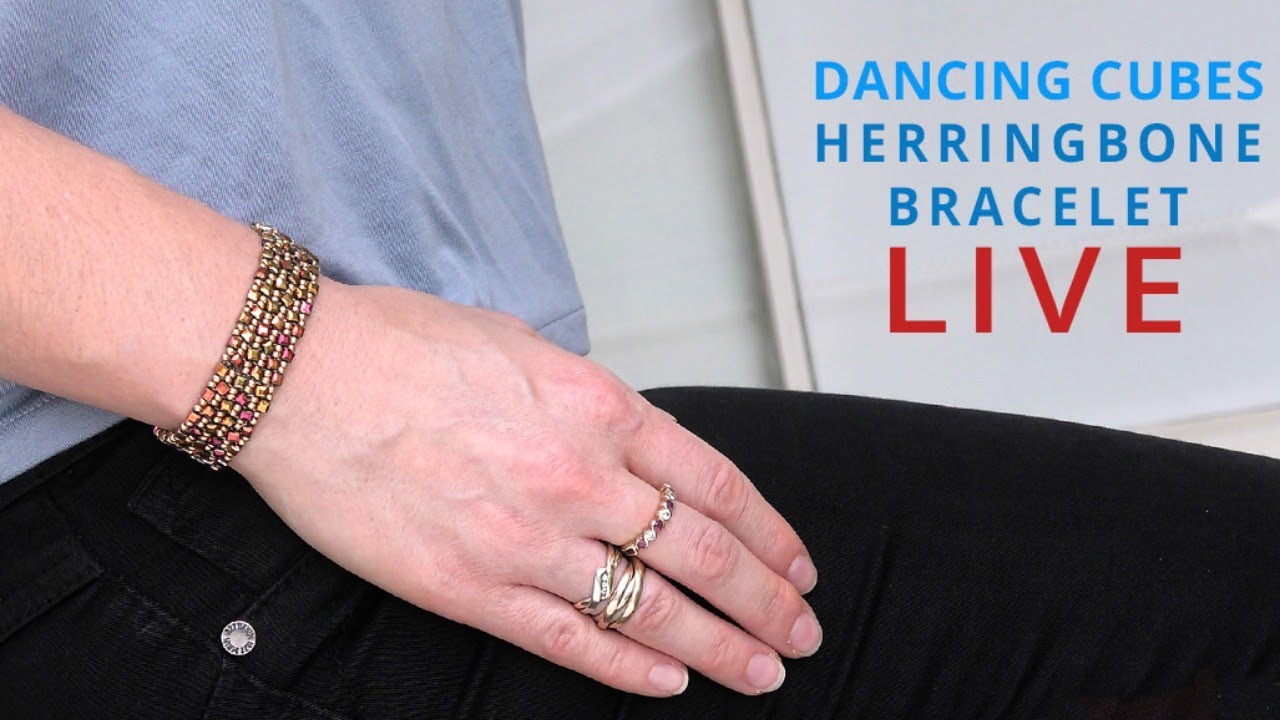 Flat Herringbone Crystal Bracelet Live Tutorial by Bead Spider