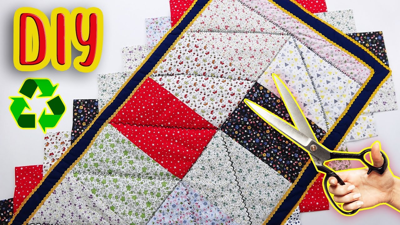 TEK KELİMEYLE AŞK! (Kolay Kırkyama Yolluk, Paspas, Runner, Pike Yapımı) Easy DIY Patchwork / Recycle