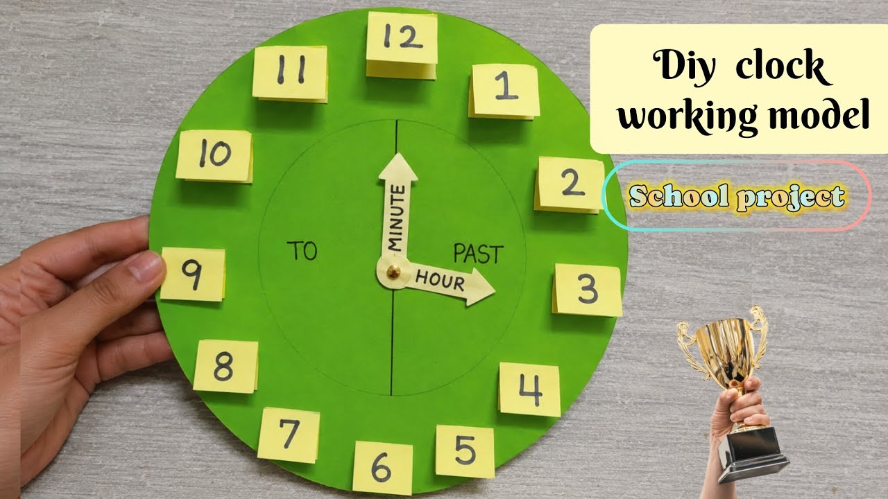 DIY Clock TLM Model | Learn Time Concept for Kids | School Project | paper clock model