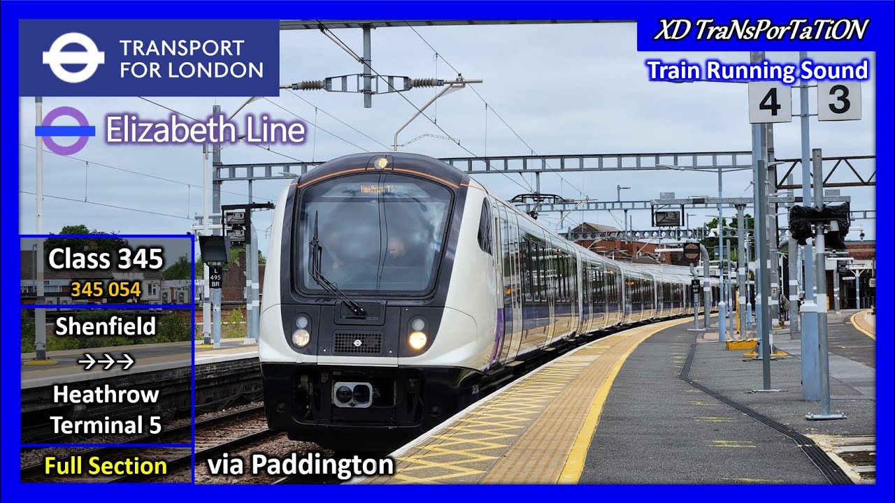 [Elizabeth Line] Class 345 | Shenfield ➝ Heathrow Terminal 5 (Full Section) (Train Sound)