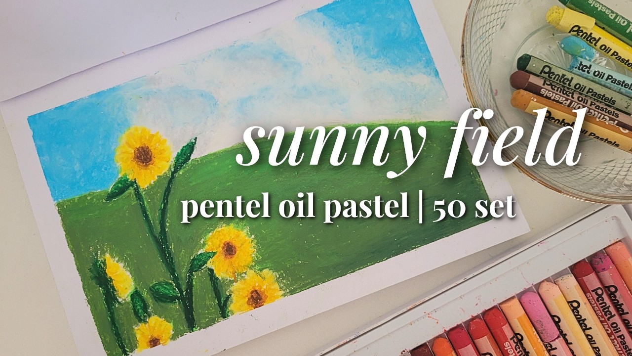 painting sunflowers 🌻 | easy oil pastel nature study ✨
