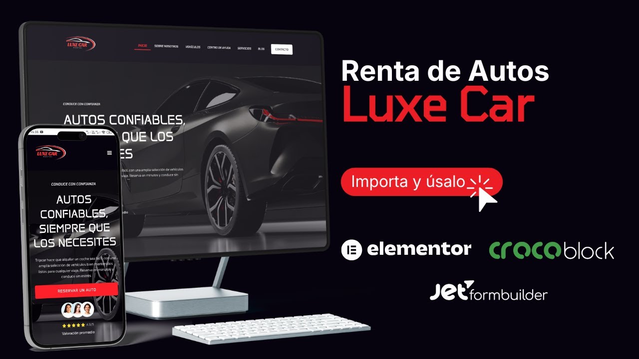 Sistema Profesional de Renta de Autos con WordPress y Elementor | Luxe Car