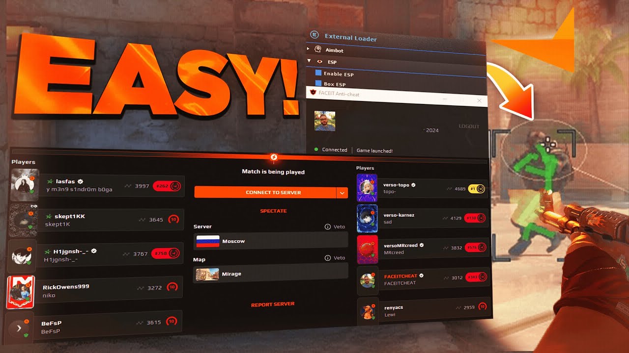 Faceit CS2 – Level 10 High Elo Cheating Showcase
