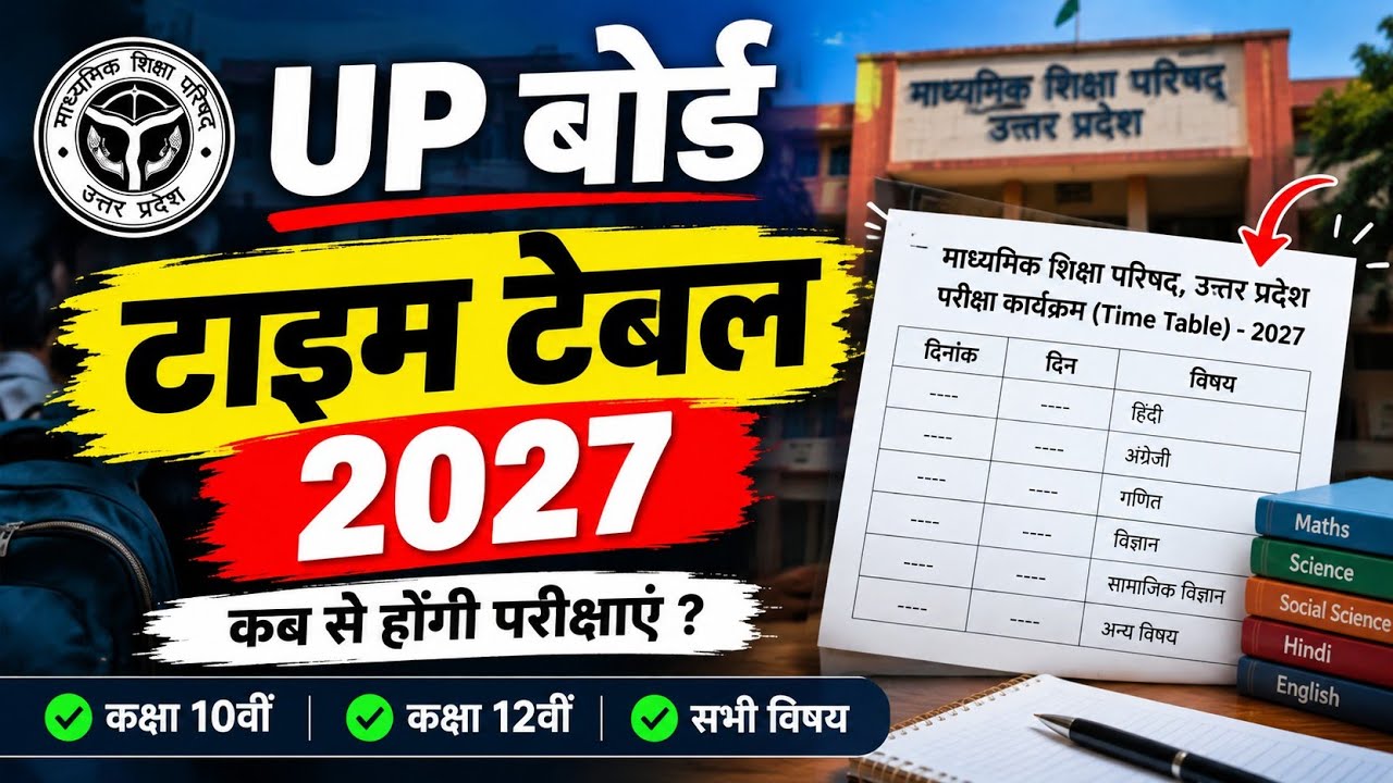 UP Board Time Table 2027 | Class 10th & 12th Exam Date 2027 | UP