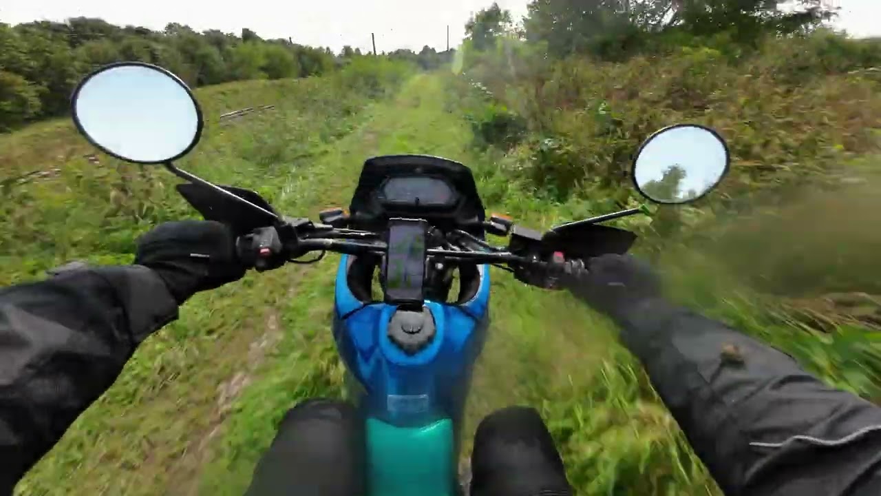 Honda NX650 Dominator Ride Along the Railroad Tracks