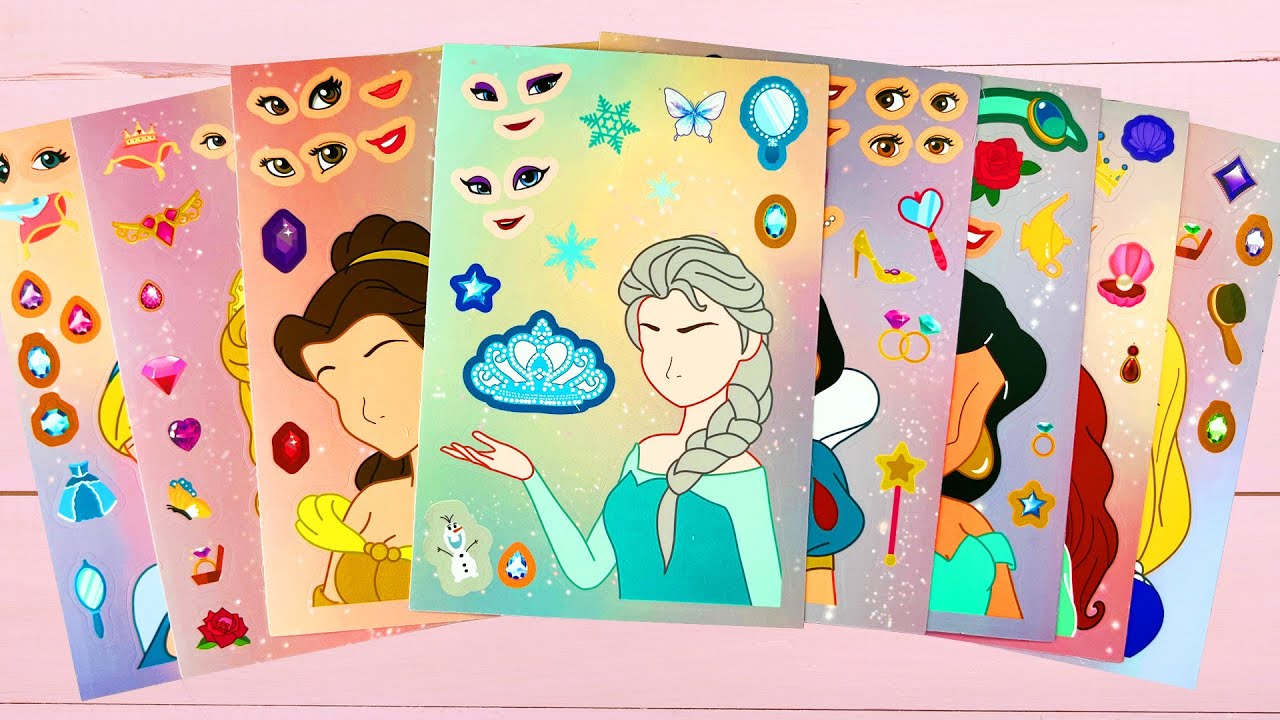 [ToyASMR] Decorate Disney Princess Sticker Book #paperdiy #asmr #disney #frozen #anna #elsa