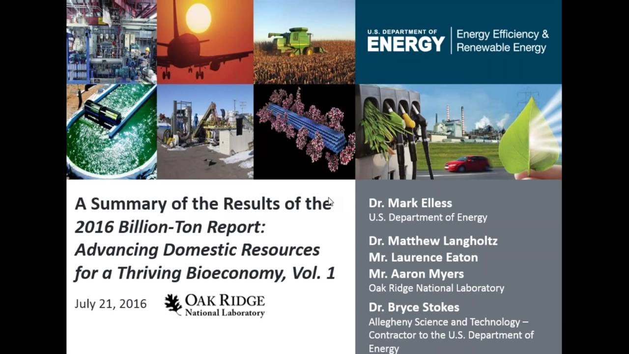 A Summary of the Results of the 2016 Billion Ton Report, Part I