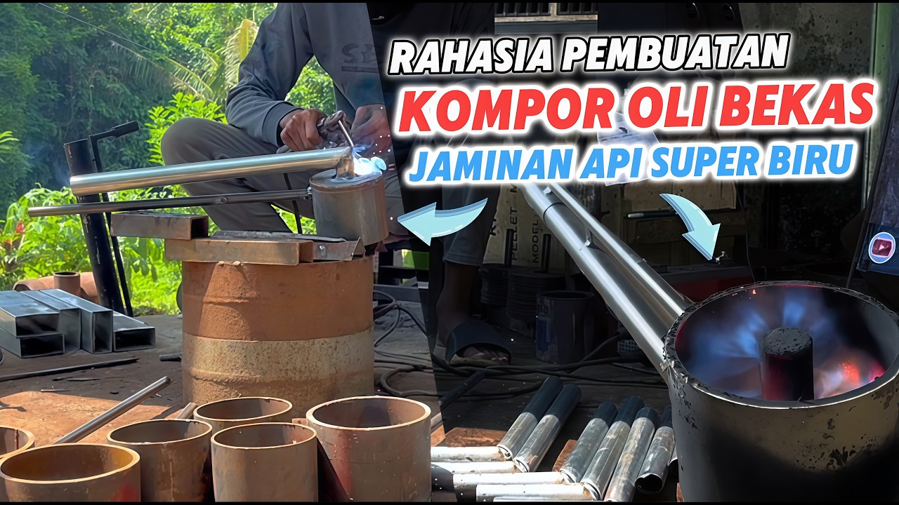 Rahasia terbongkar..!! Cara membuat KOMPOR OLI BEKAS agar api bisa biru..!!