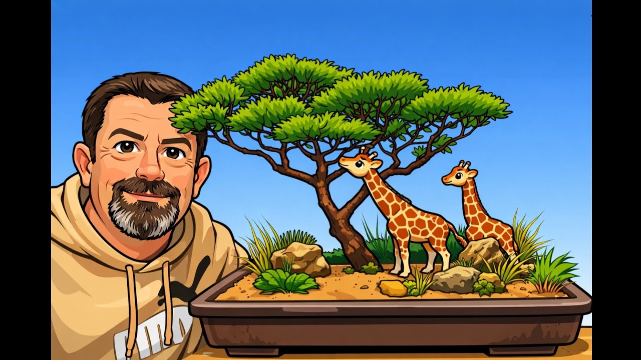 Пересаживаю свой бонсай в африканском стиле в горшок.