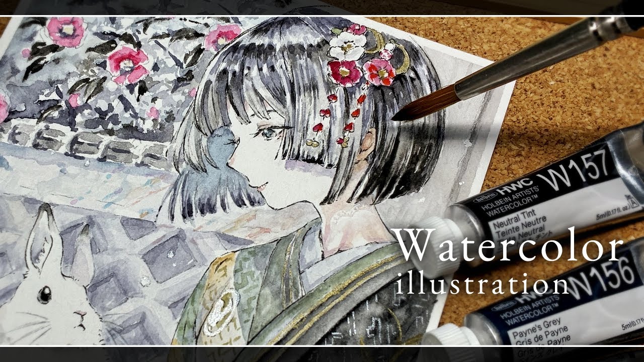 [Eng sub][watercolor] Painting to Find the Charm of Black Paints [traditional art]