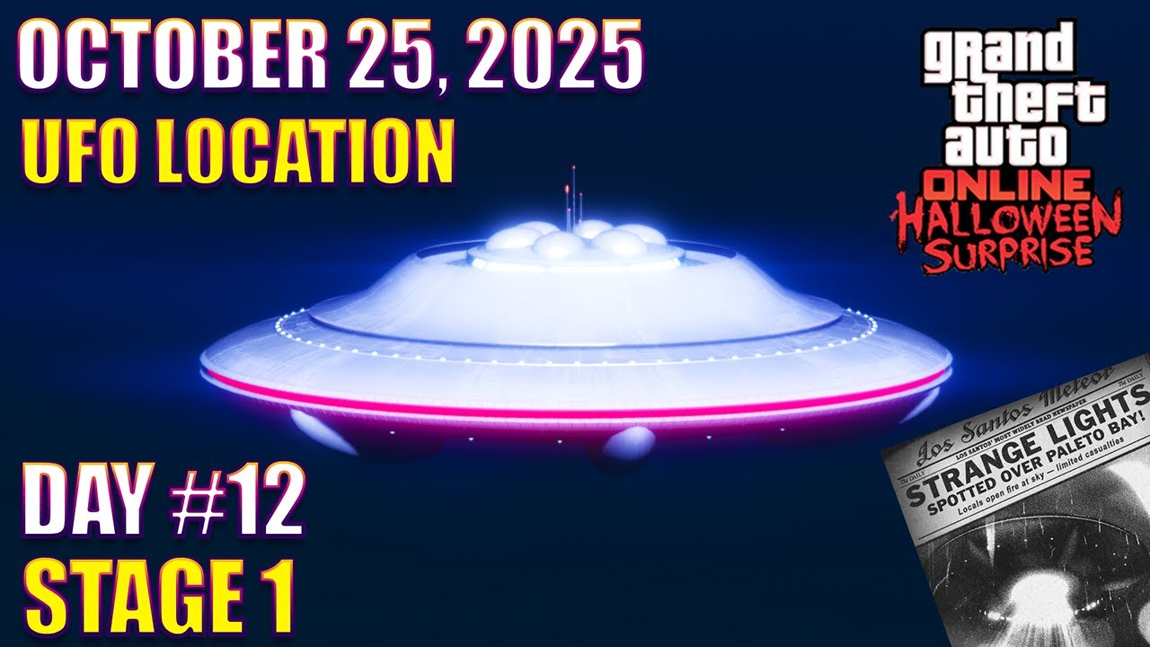 UFO Location Day #12 October 25, 2025: Photograph UFOs for Omega! Alien Invasion Event in GTA Online